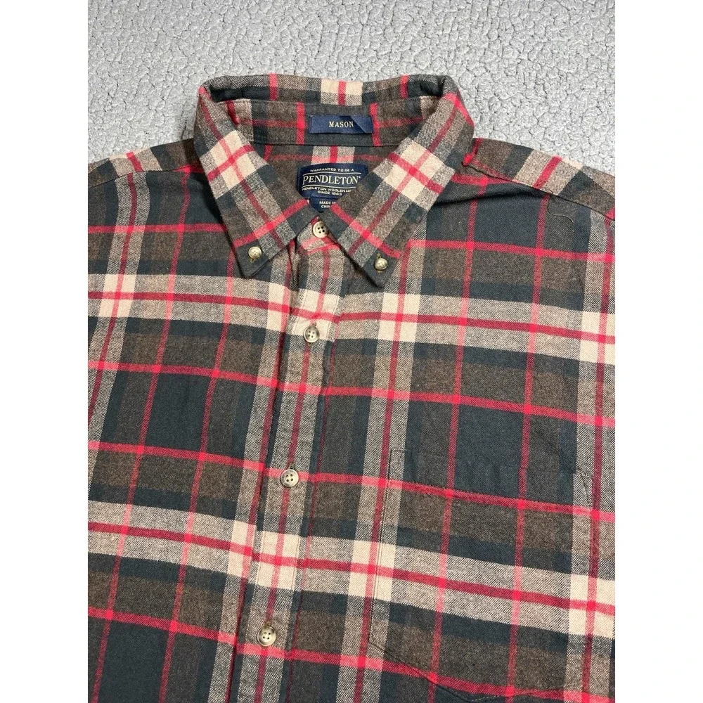 Pendleton Mason Mens Size XL Long‎ Sleeve Flannel Button Down Shirt